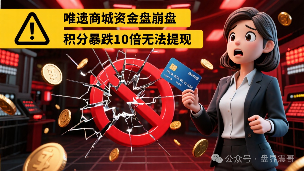 唯遗商城资金盘骗局已经崩盘，积分暴跌10倍，无法提现